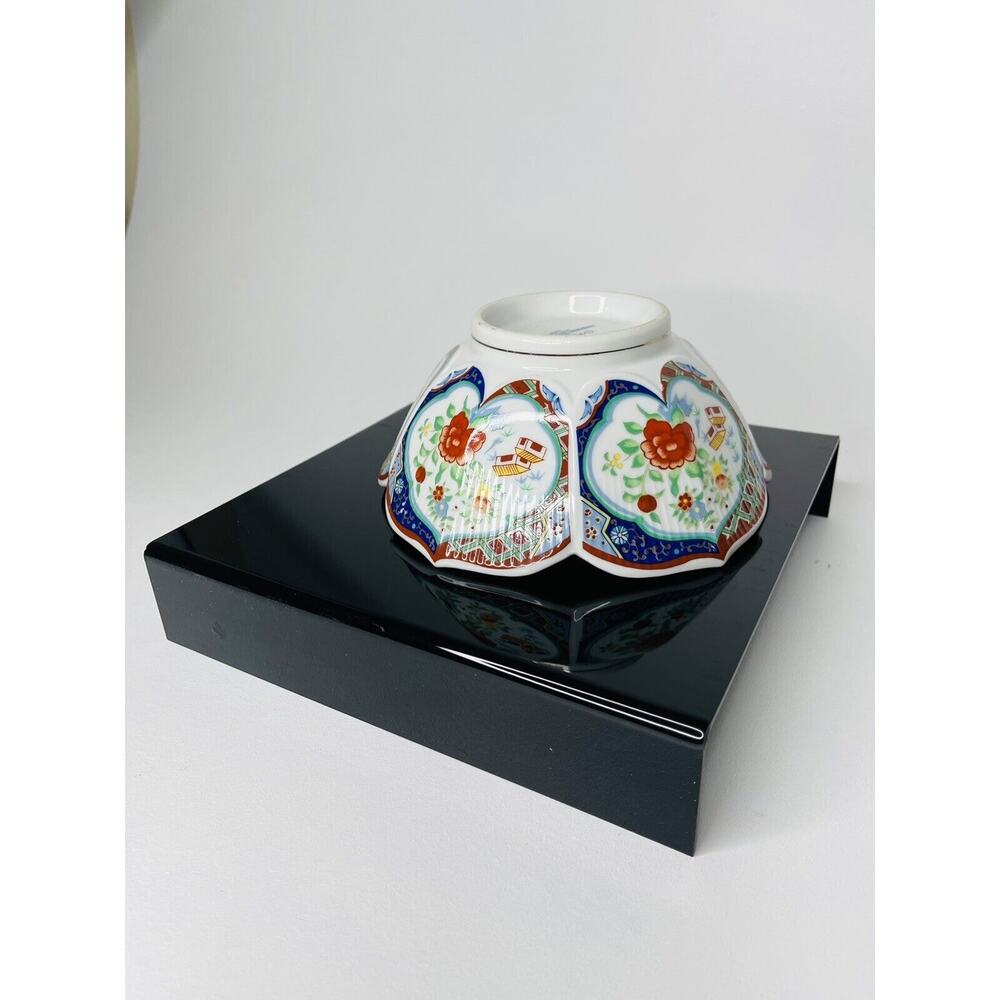 Bowl Miyako Porcelain Lotus Imari Ware Handcrafted Japan 7in Home Decor - Picture 6 of 8